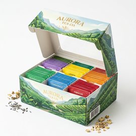 Çay ve Kahve Kutusu — açık kapak iç görünüm
