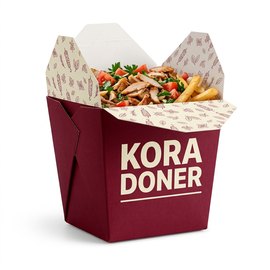 Döner Box ve Noodle Kutusu — açık kapak
